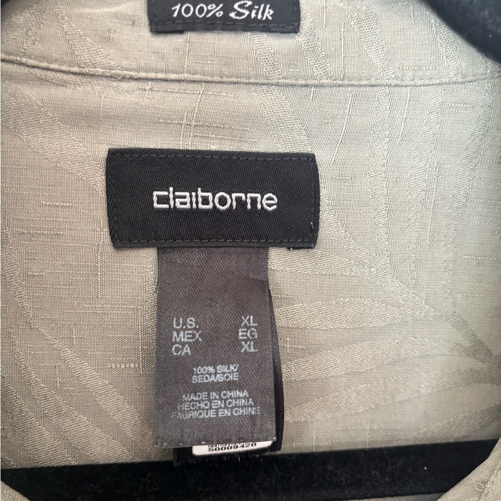 Claiborne‎ Men’s XL 100% Silk Floral Short Sleeve Button-Up Camp Shirt - Picture 3 of 5